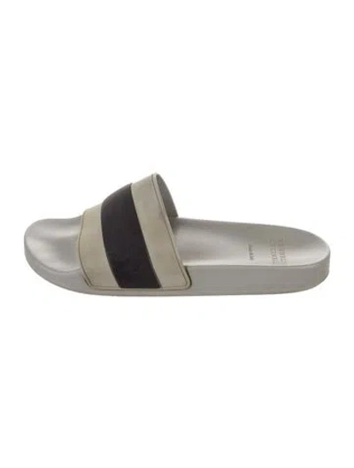 Pre-owned Brunello Cucinelli Rubber Slides In Gray