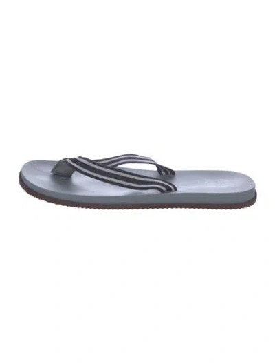 Pre-owned Brunello Cucinelli Rubber Striped Flip Flops In Brown