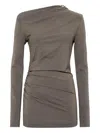 Brunello Cucinelli Ruched T-shirt With Monili In Green