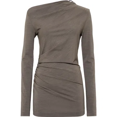 Brunello Cucinelli Ruched T-shirt With Monili In Green