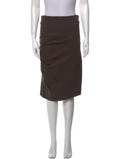 Pre-owned Brunello Cucinelli Ruffle Embellishment Knee-length Skirt In Brown