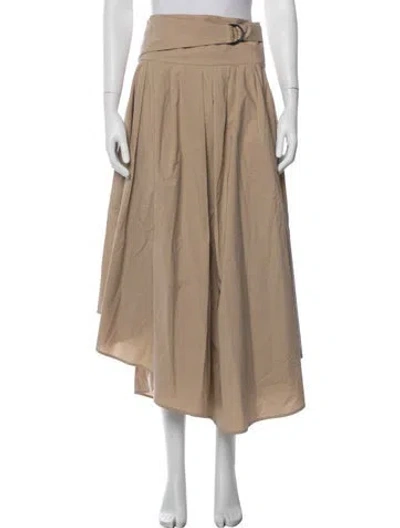 Pre-owned Brunello Cucinelli Ruffle Embellishment Long Skirt In Neutrals