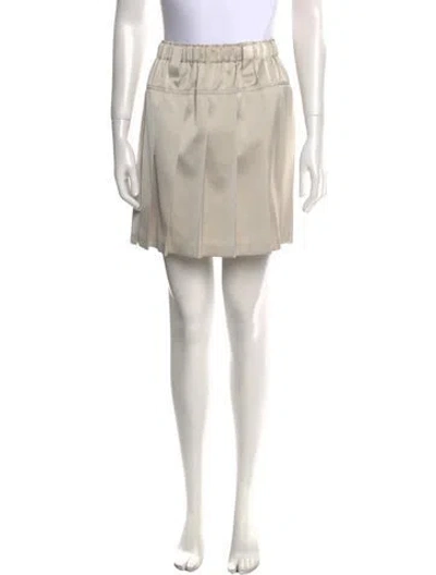 Pre-owned Brunello Cucinelli Ruffle Embellishment Mini Skirt In Neutral