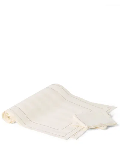 Brunello Cucinelli Runner And Napkins Set In Neutrals
