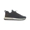 Brunello Cucinelli Runners In Techno Fabric And Calfskin With Precious Trim In Gray