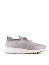 Brunello Cucinelli Knit Low-top Fabric Sneakers In Gray
