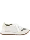 Brunello Cucinelli Runners In Suede And Techno Fabric With Precious Toe In White