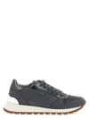 Brunello Cucinelli Runners Precious Toe Sneakers In Gray