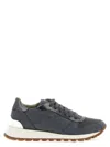 Brunello Cucinelli Runners Precious Toe Sneakers In Gray