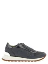 Brunello Cucinelli Runners Precious Toe Sneakers In Gray