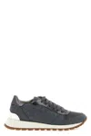 Brunello Cucinelli Runners Precious Toe Sneakers In Gray