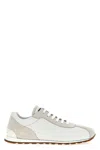 Brunello Cucinelli Embellished Suede-trimmed Stretch-knit Sneakers