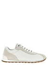 Brunello Cucinelli Embellished Suede-trimmed Stretch-knit Sneakers