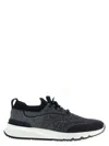 Brunello Cucinelli Men Low-top Cotton Knit Sneakers In Blue