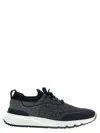 Brunello Cucinelli Men Low-top Cotton Knit Sneakers In Blue