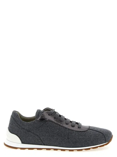 BRUNELLO CUCINELLI RUNNERS SNEAKERS GRAY