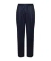 Brunello Cucinelli Tapered Pleated Virgin Wool-flannel Drawstring Trousers In Blue