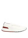 Brunello Cucinelli Cotton Knit Runners In Blanco