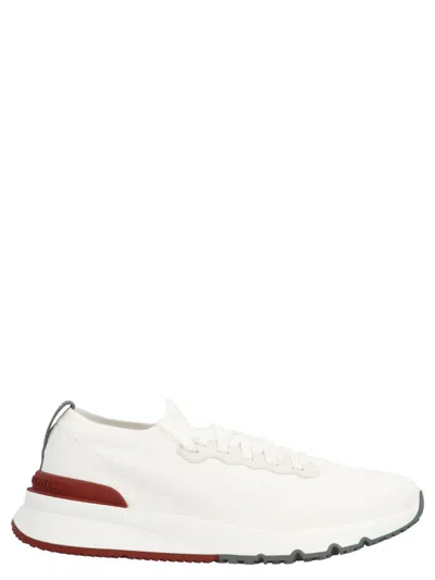 Brunello Cucinelli Running Sock Sneakers In White