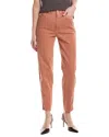 Brunello Cucinelli Rust High Waist Curved Jean In Orange