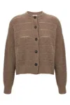 Brunello Cucinelli Rustic Dazzling Net Sweaters And Cardigans Brown