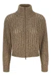 Brunello Cucinelli Rustic Dazzling Net Sweaters And Cardigans Beige