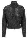Brunello Cucinelli Rustic Dazzling Net Sweaters And Cardigans Gray