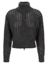Brunello Cucinelli Rustic Dazzling Net Sweaters And Cardigans Gray