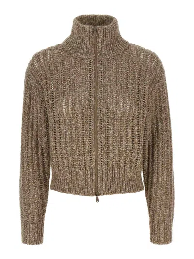 BRUNELLO CUCINELLI RUSTIC DAZZLING NET CARDIGAN