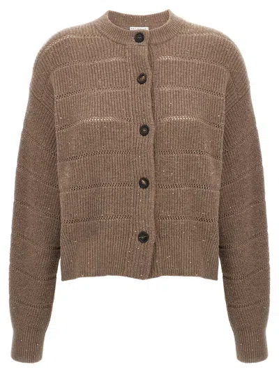 Brunello Cucinelli Rustic Dazzling Net Cardigan