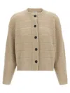 Brunello Cucinelli 'rustic Dazzling Net' Cardigan In Nude