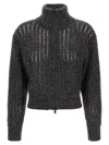 Brunello Cucinelli Rustic Dazzling Net Sweaters And Cardigans Gray