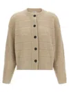 Brunello Cucinelli 'rustic Dazzling Net' Cardigan In Neutral