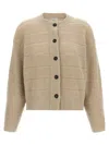 Brunello Cucinelli Rustic Dazzling Net Cardigan In Brown