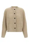 Brunello Cucinelli 'rustic Dazzling Net' Cardigan In Sand