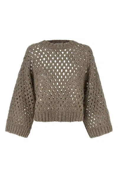 BRUNELLO CUCINELLI BRUNELLO CUCINELLI 'RUSTIC DAZZLING NET' CROPPED SWEATER