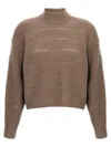 Brunello Cucinelli Rustic Dazzling Net Sweaters And Cardigans Brown