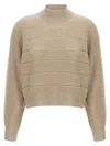 Brunello Cucinelli Rustic Dazzling Net Sweaters And Cardigans Beige