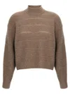Brunello Cucinelli Rustic Dazzling Net Sweaters And Cardigans Brown