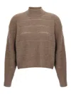 Brunello Cucinelli Rustic Dazzling Net Cropped Sweater