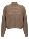 Brunello Cucinelli Rustic Dazzling Net Sweaters And Cardigans Brown