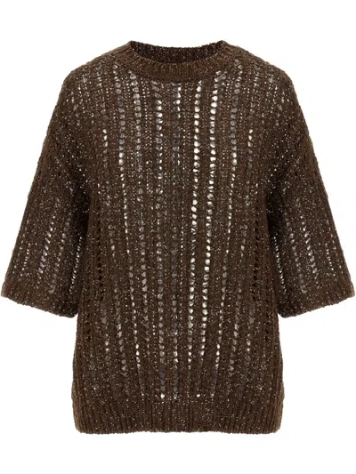 BRUNELLO CUCINELLI RUSTIC DAZZLING NET JERSEY