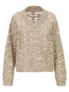 Brunello Cucinelli Rustic Dazzling Net Sweaters And Cardigans