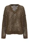 Brunello Cucinelli Rustic Dazzling Net Sweaters And Cardigans Brown In Brown
