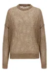 Brunello Cucinelli Rustic Dazzling Net Sweaters And Cardigans Beige