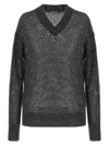 Brunello Cucinelli Rustic Dazzling Net Sweaters And Cardigans Gray