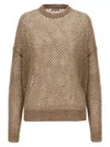 Brunello Cucinelli Rustic Dazzling Net Sweaters And Cardigans Beige