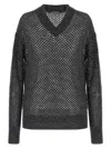 Brunello Cucinelli Rustic Dazzling Net Sweaters And Cardigans Gray