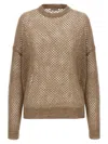 Brunello Cucinelli Rustic Dazzling Net Sweaters And Cardigans Beige