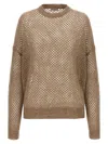 Brunello Cucinelli Rustic Dazzling Net Sweaters And Cardigans Beige